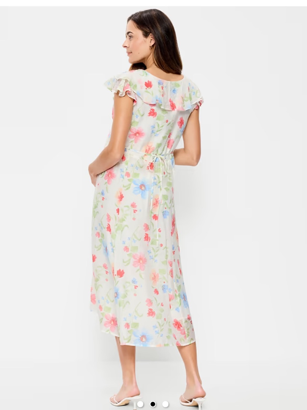 Old Navy Floral Maternity Dress eith Pink & Blue Flowers - Picture 2 of 5